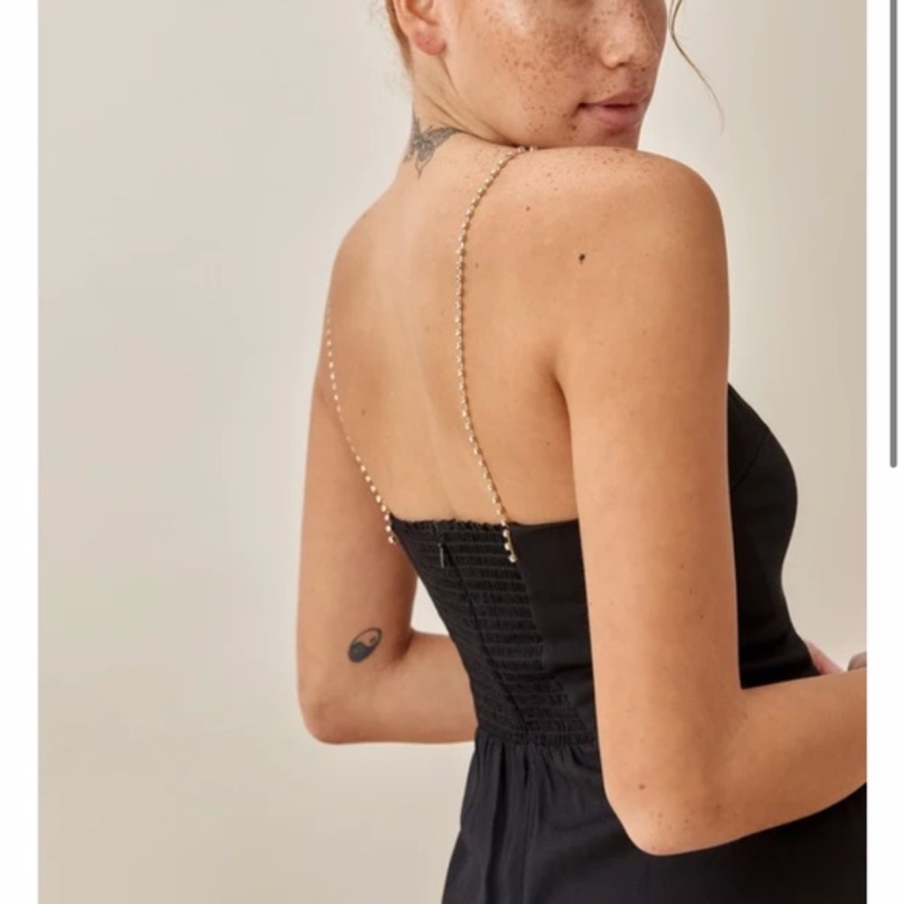NWT Reformation Baltimore Dress Diamond Details Black Size 0 - Picture 2 of 16